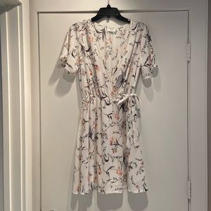 Faux floral wrap dress